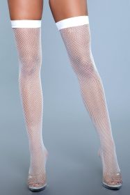 1915 Great Catch Thigh Highs (Color: White)