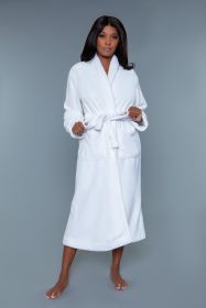 2260 Helena Plush Robe (Color: White, size: L/XL)
