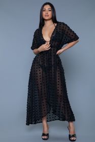 2411 Alice Cover-Up Maxi Dress (Color: Black, size: L/XL)