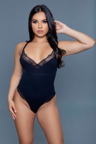 2271 Maisie Bodysuit (Color: Black, size: L)